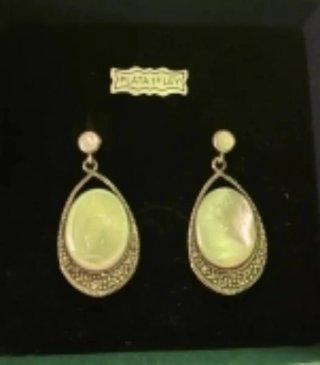 Pendientes de Plata 925, Madrepérola y Marcasitas