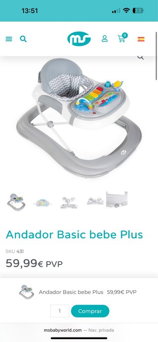Tacata/andador bebé Basic bebe Plus