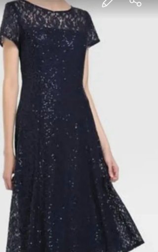Vestido fiesta lentejuelas azul T.L