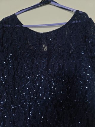 Vestido fiesta lentejuelas azul T.L