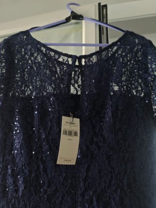 Vestido fiesta lentejuelas azul T.L