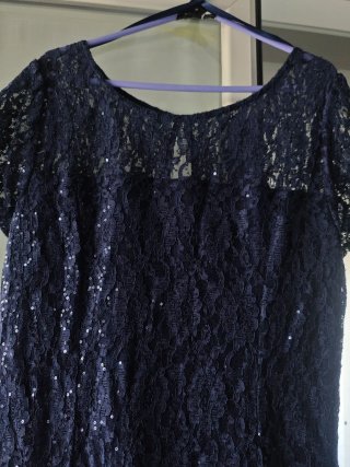 Vestido fiesta lentejuelas azul T.L