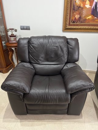 Poltrona reclinabile automatica in pelle