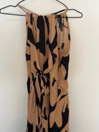 Mono largo estampado beige y negro