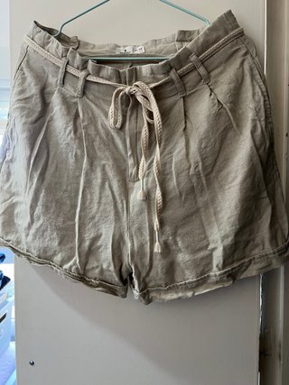 Shorts Springfield beige lino talla 40