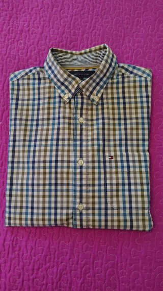 Camisa Cuadros Tommy Hilfiger Talla S Vintage fit