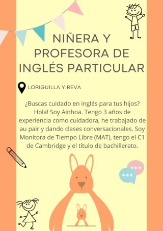 Servicio niñera y/o profesora de inglés