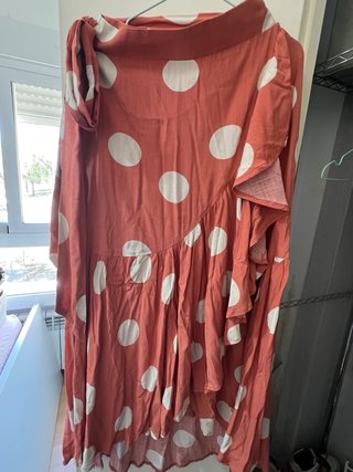 Falda larga coral volantes lunares talla L-XL