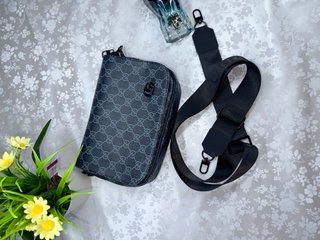 Bandolera Gucci Negra y Gris Hombre