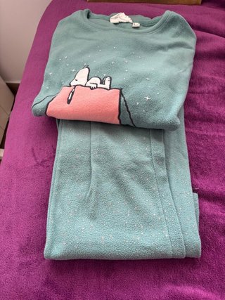 Pijama polar de Snoopy en turquesa de Women Secret