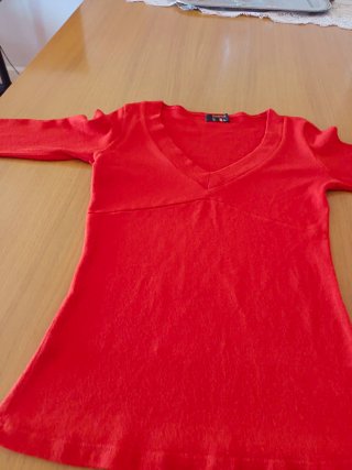 Jersey de punto rojo Bershka