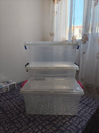 Set de 6 Cajas  y cubos de Almacenaje Transparente