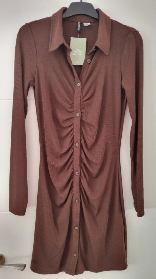 Vestido marrón H&M Talla S