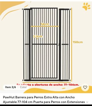 Barrera para animales PawHut altura ajustable