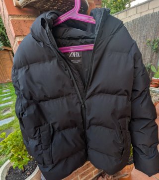 Abrigo 9-10 años 140cm acolchado Zara negro