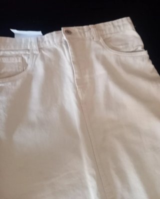 Falda larga vaquera beige Zeeman Talla 40