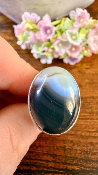 Anillo de Plata 925 y Ágata Botswana