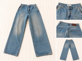 Pantalón Wideleg Stradivarius Lavado Medio. T32