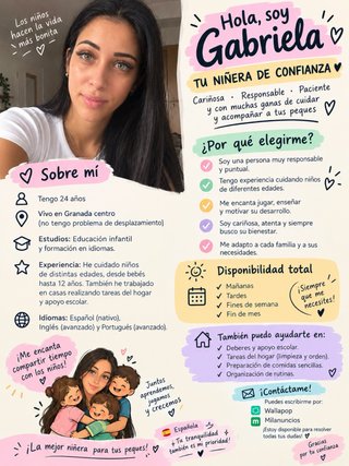 Niñera en Granada | Disponibilidad completa |