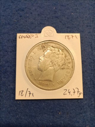 Moneda 5 Pesetas Amadeo I 1871