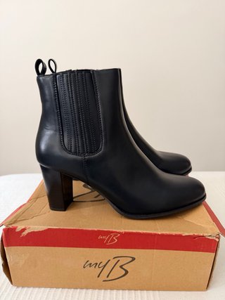 MyB botines Chelsea negros de tacón ancho 40