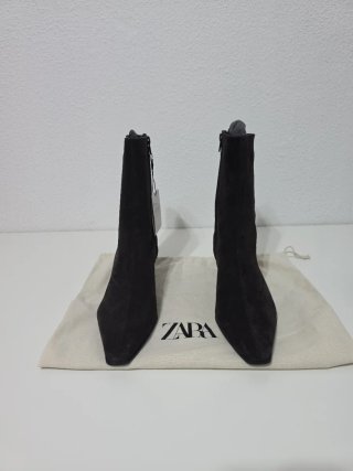 Botines Zara Piel y Cuero Marron Talla 40