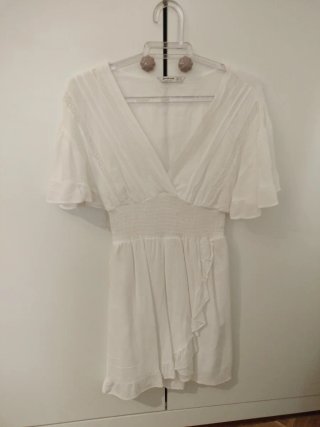 Vestido blanco ibicenco Stradivarius Talla S