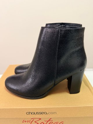 Botines MyBottega negros brillo tacón 39