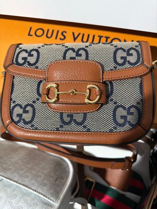 Bolso Gucci GG Canvas y Piel Marrón