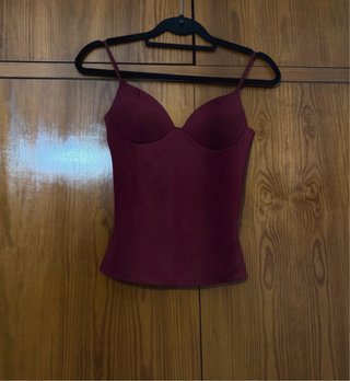 Top Bustier Burdeos Zara