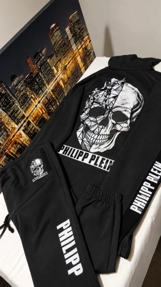 Conjunto Philipp Plein Chándal Negro/Gris