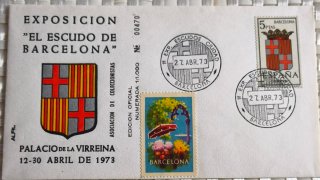 Sobre Primer Día Exposición Escudo Barcelona