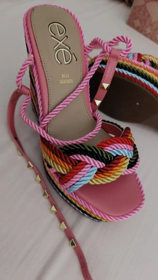 Sandalias de cuña multicolor