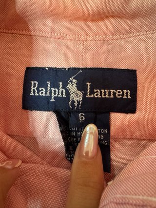 Camisa Polo Ralph Lauren Rosa Talla S