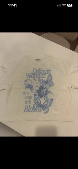 Camiseta Blanca Estampada Talla XS Nueva
