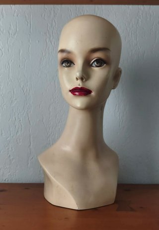 Cabeza Maniquí Vintage de Mujer