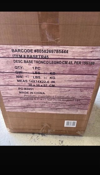 Base tronco legno per albero di Natale