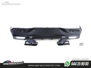 DIFUSOR TRASERO CON COLAS NEGRAS PARA MERCEDES GLE COUPE C292 NEGRO MATE