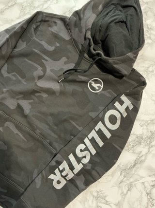 Sudadera Hollister Camuflaje Negro Talla S