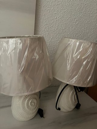 Set de 2 Lámparas de Mesita Blancas