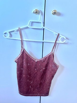 Top de terciopelo rosa