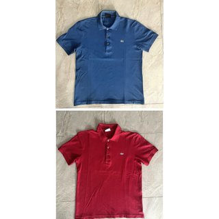 2 Polos Lacoste Slim fit - Talla S - Azul y rojo