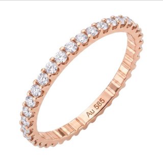 Anillo diamantes naturales 0,43 ct oro rosa 14K