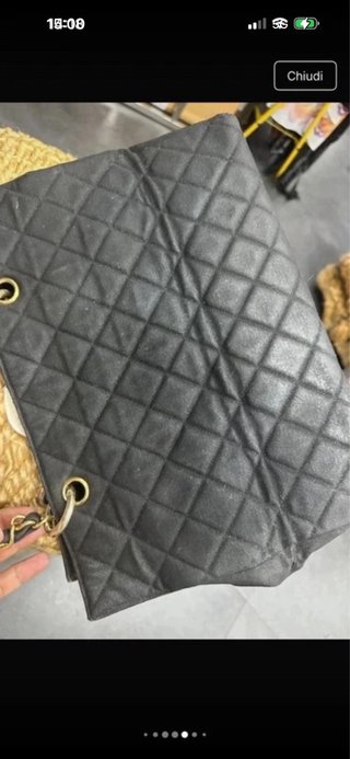 Borsa Chanel Vintage Pelle Nera Anni 80/90