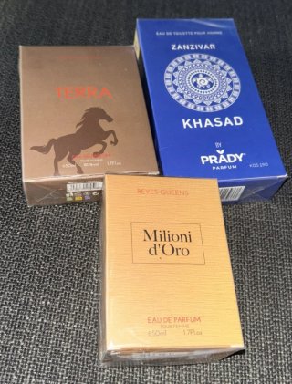Lote 3 Perfumes Prady: Terra, Zanzivar, Milioni d'