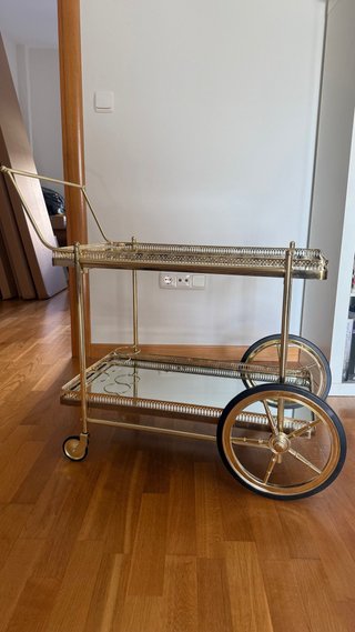 Carrito camarera dorado cristal espejo