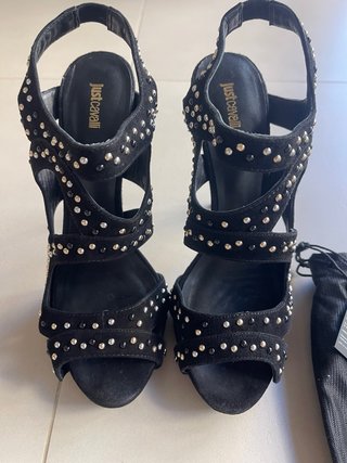 Sandalias Just Cavalli Negras con Tachuelas