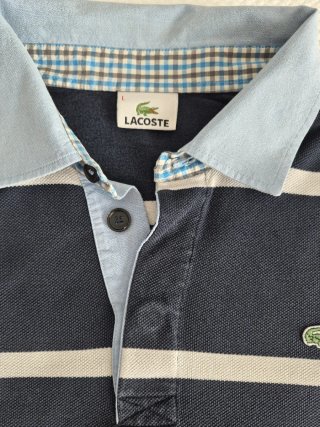 Polo Lacoste rayas hombre talla L