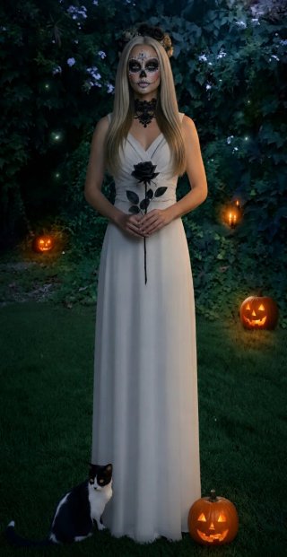 Vestido de fiesta reutilizado para Hallowen
