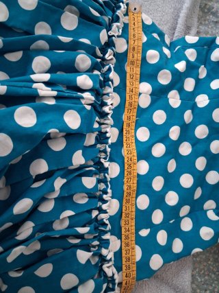 Traje de flamenca lunares azul y blanco